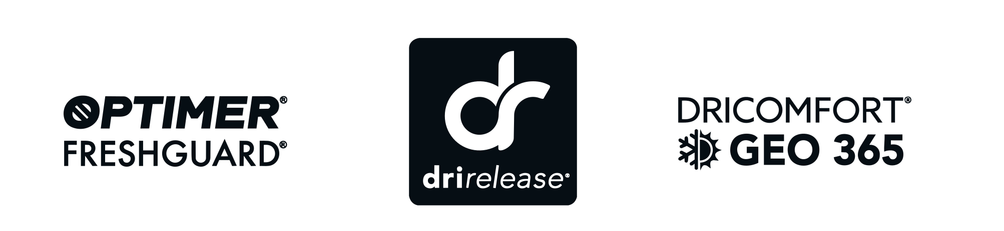 Optimer Freshguard, drirelease, DriComfort GEO 365